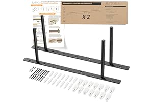 BATODA - 16" Heavy Duty Floating Shelf Bracket (2 pcs)–Solid Steel Blind Shelf Supports - Hidden Brackets for Floating Wood Shelves - Blind Shelf Support - Shelving Mounting Hardware Included (Pack 2)