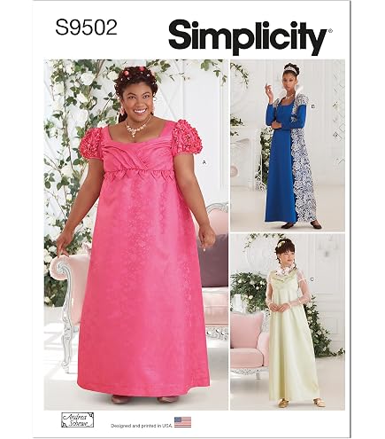 Patron De Couture Simplicity SS9434BB - Robe Style Régence, Tailles 20W à 28W, Pour Femmes, Niveau Intermédiaire - 10