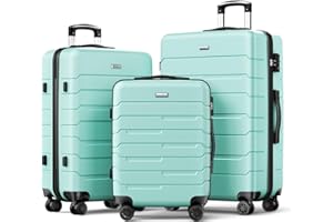 Strenforce Luggage Sets 20/24/28 inch Durable Suitcase Sets with Double Spinner Wheels TSA Lock for Travel Trips,Mint Green