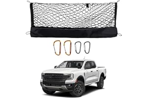 YINNIANETS Highly Elastic Truck Bed Cargo Net Compatible with 2024 2025 Ford Ranger, Envelope Style Truck Cargo Net for Ranger Accessories, Upgraded Storage Bag & Heavy Duty Carabiners