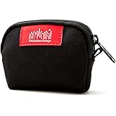 Manhattan Portage Coin Purse With Divider And Zipper Closure Credit Card Holder Cash Organizer Jewelry Pouch Fits Cards Money Change for Women and Men (Black)