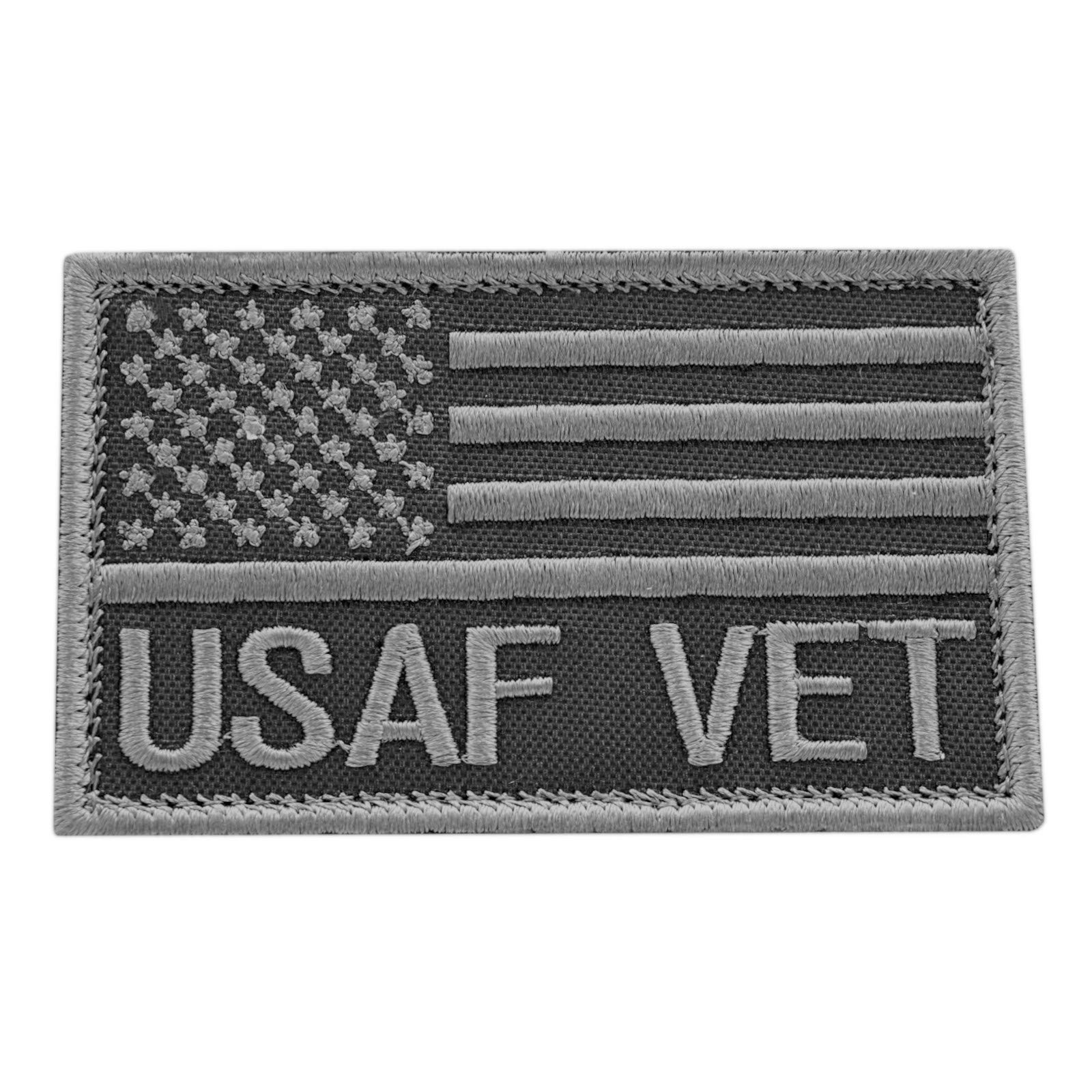 2AFTER1 Subdued USAF Veteran Vet 2x3.25 US Air Forces Morale Tactical Touch Fastener Cap Patch