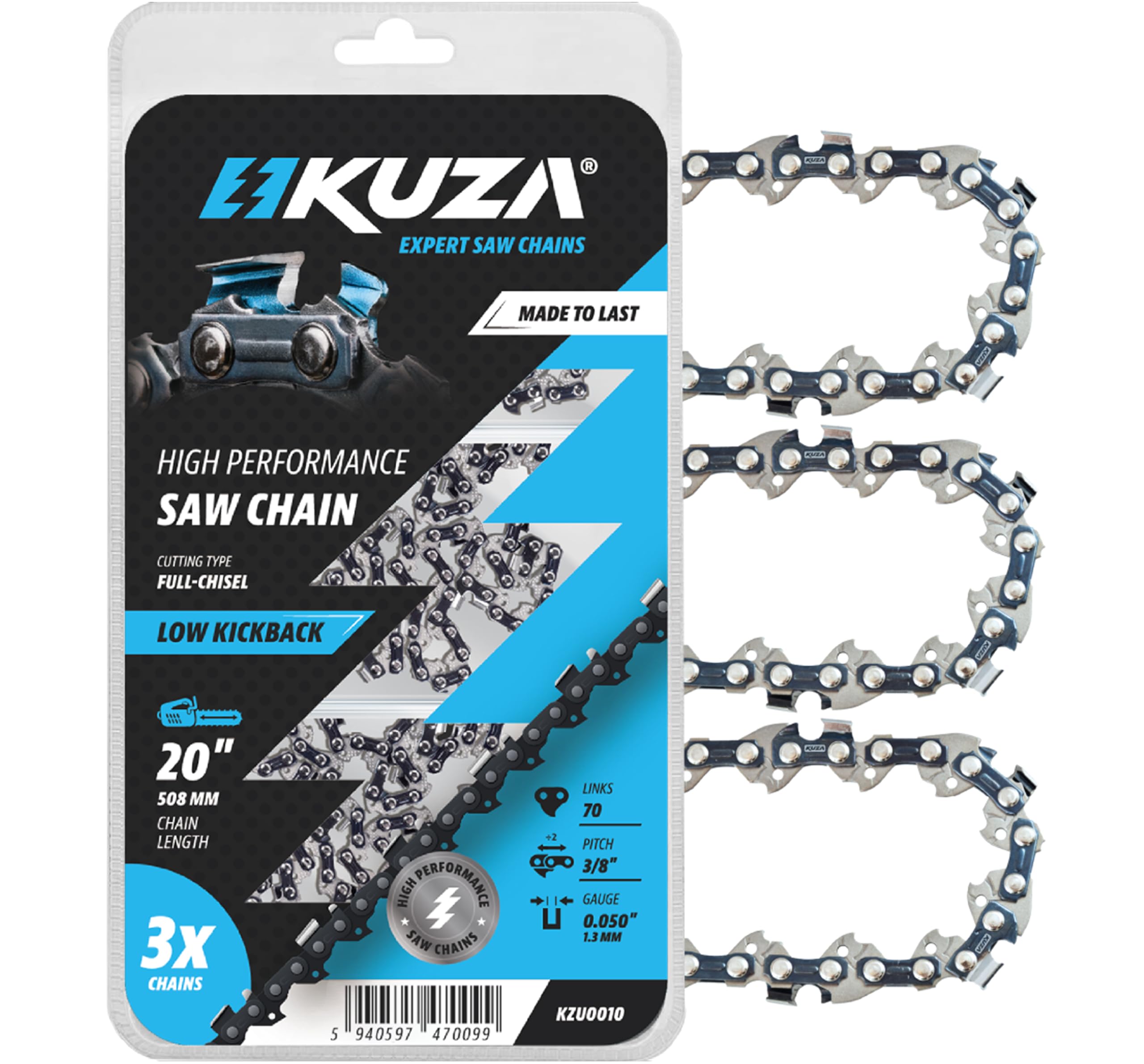 20 Inch Chainsaw Chain 3/8" Pitch, 050" Gauge, 70