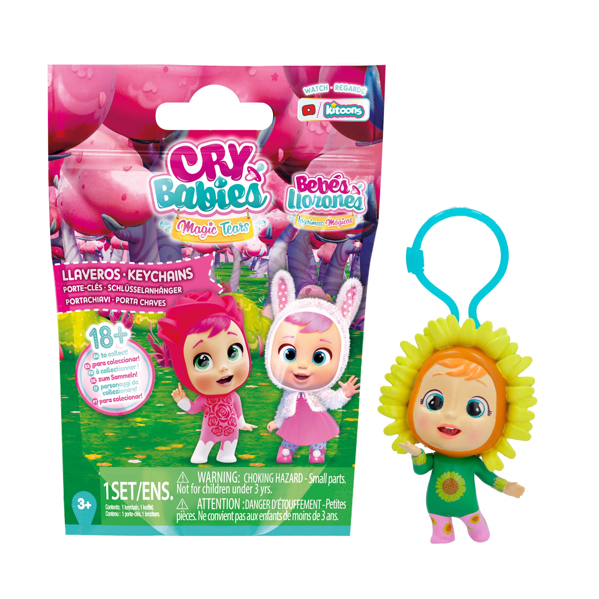 CRY BABIES MAGIC TEARS Keyring, 1 Surprise Keyring with Cry Babies Figure (7cm) and Removable Carabiner - Accessory for Girls and Boys 3+ Years - Random Models, Packaging May Vary