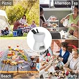 BSTKEY Ceramic Butter Chocolate Fondue Pot 400ml with 4 Forks White view 5