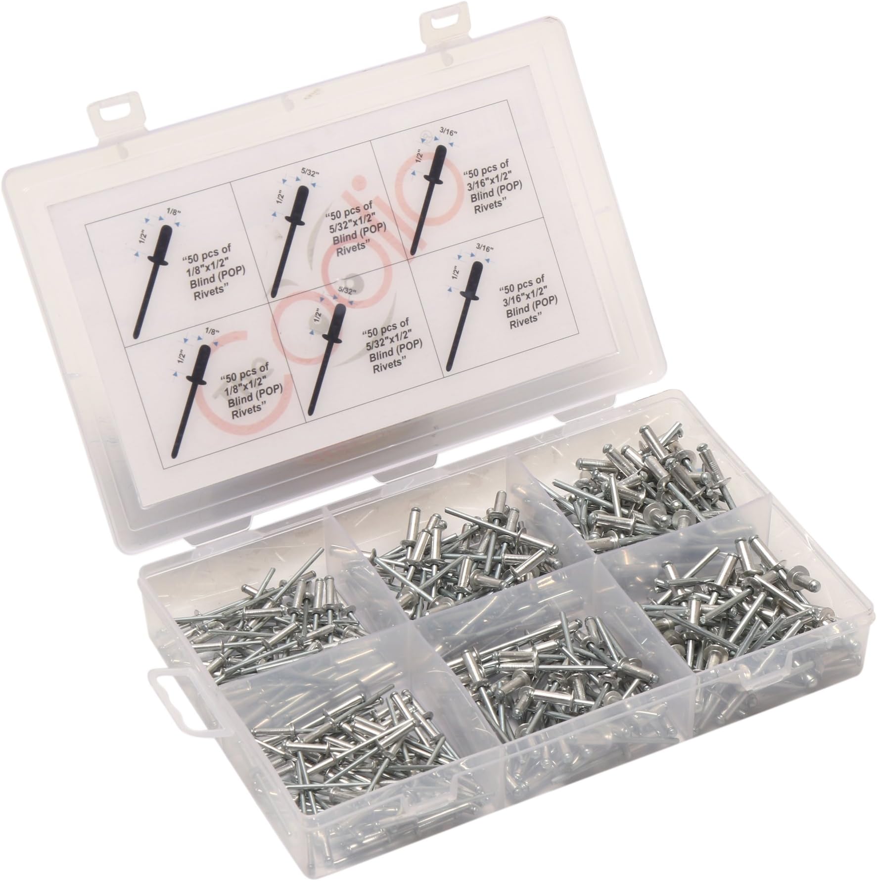 TheCoolio 300pcs of Assorted Blind (POP) Rivets in Three Sizes