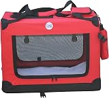 HugglePets Foldable Fabric Pet Crate Carrier Red Medium 60x42cm view 2