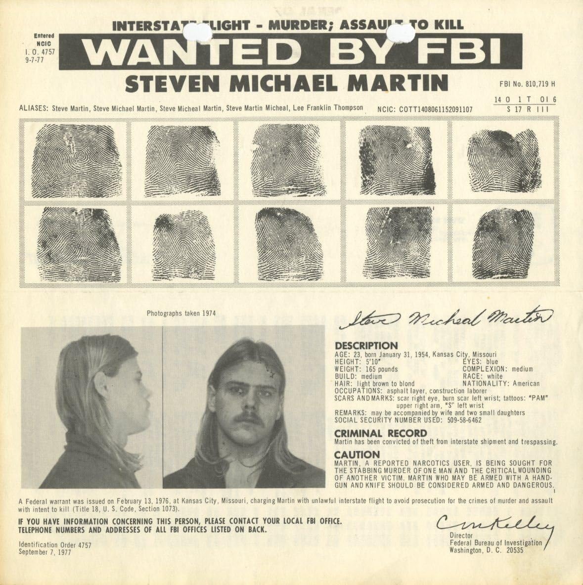 Amazon Com Wanted Notice Steven Michael Martin Murder Assault