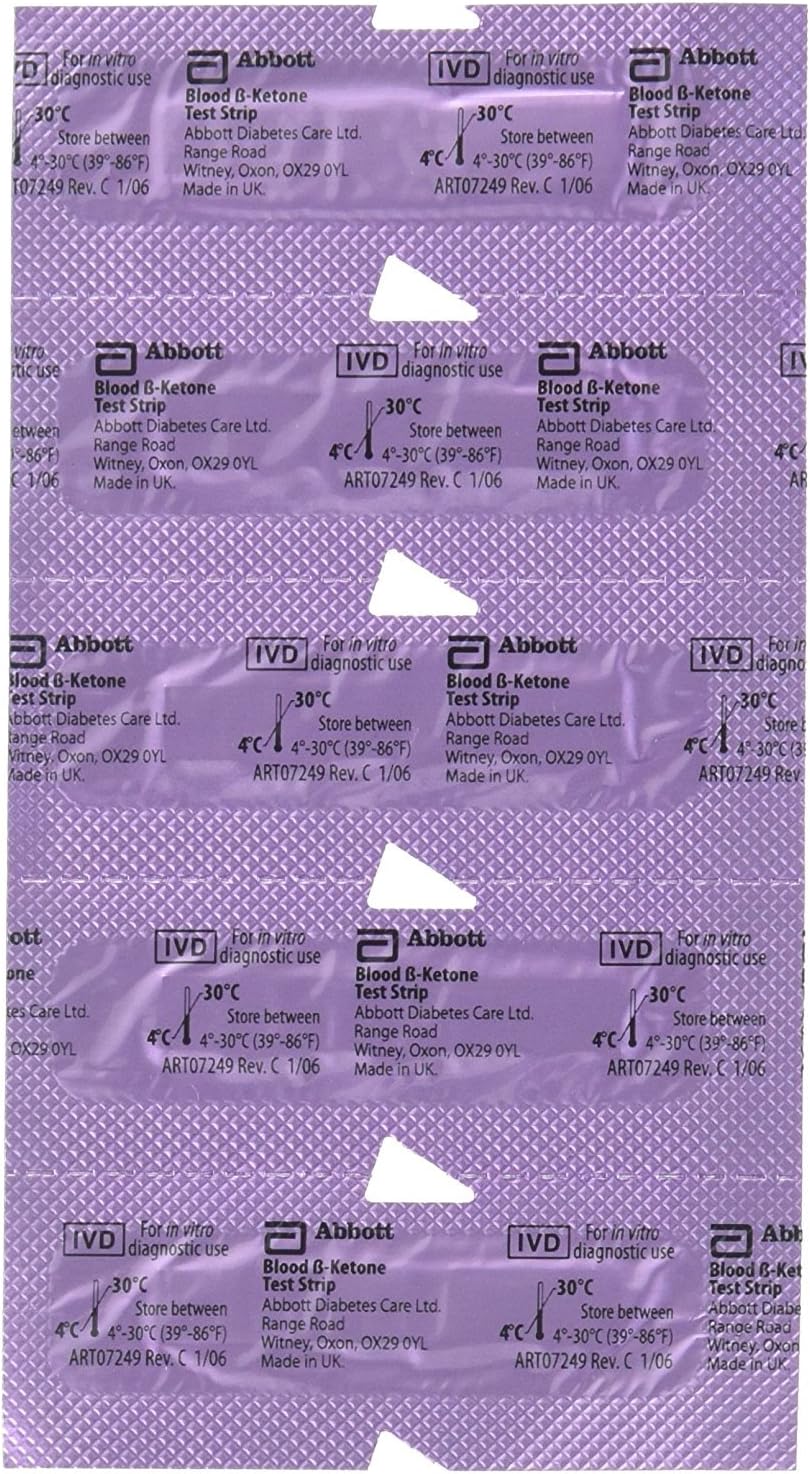 30 Precision Xtra Blood Ketone Strips - (Exp: 04/2019+) Test and monitor ketones on the ketogenic diet - Keto strips for use with the Precision Xtra Glucose and Ketone Meter or compatible testing kit