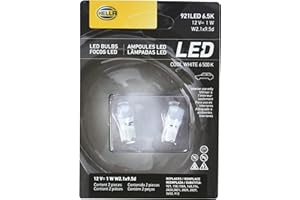 Hella 921LED 6.5K Bulb Led 921 12V 1W W2.1X9.5D 6500 Pair