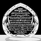 90th Birthday gifts for Women Men - Crystal Heart Gifts Personalized 1966 90 Year Old Present For Her Him - Happy 90th Birthday Gift Ideas For Mom Dad Unique