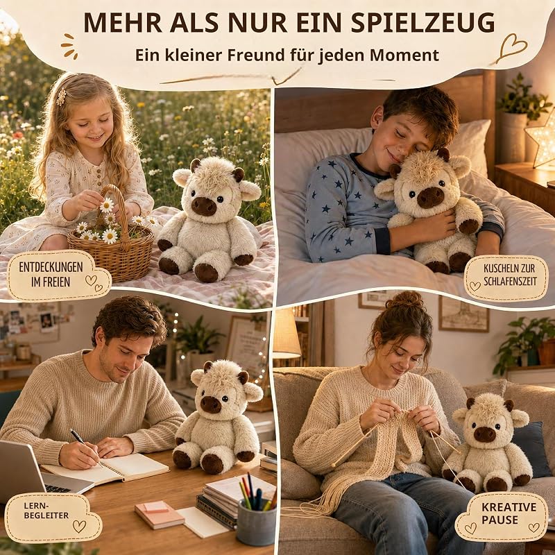 Kuh Kuscheltier 45 cm – Hochlandrind Plüschtier (Highland Cow) — Foto 7 von 8