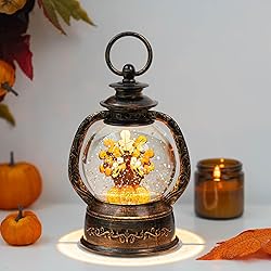 Fall Snow Globe Lantern - Thanksgiving Glittering