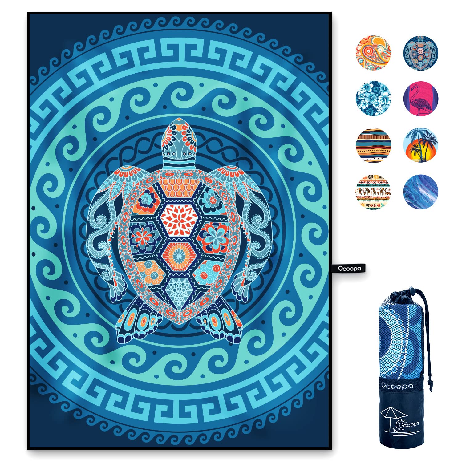 OCOOPA Beach Towel Microfiber, Extra Large 200cm*145cm Oversized Travel Towel- Quick Dry, Sand Free, Compact, Lightweight-Beach Accessories