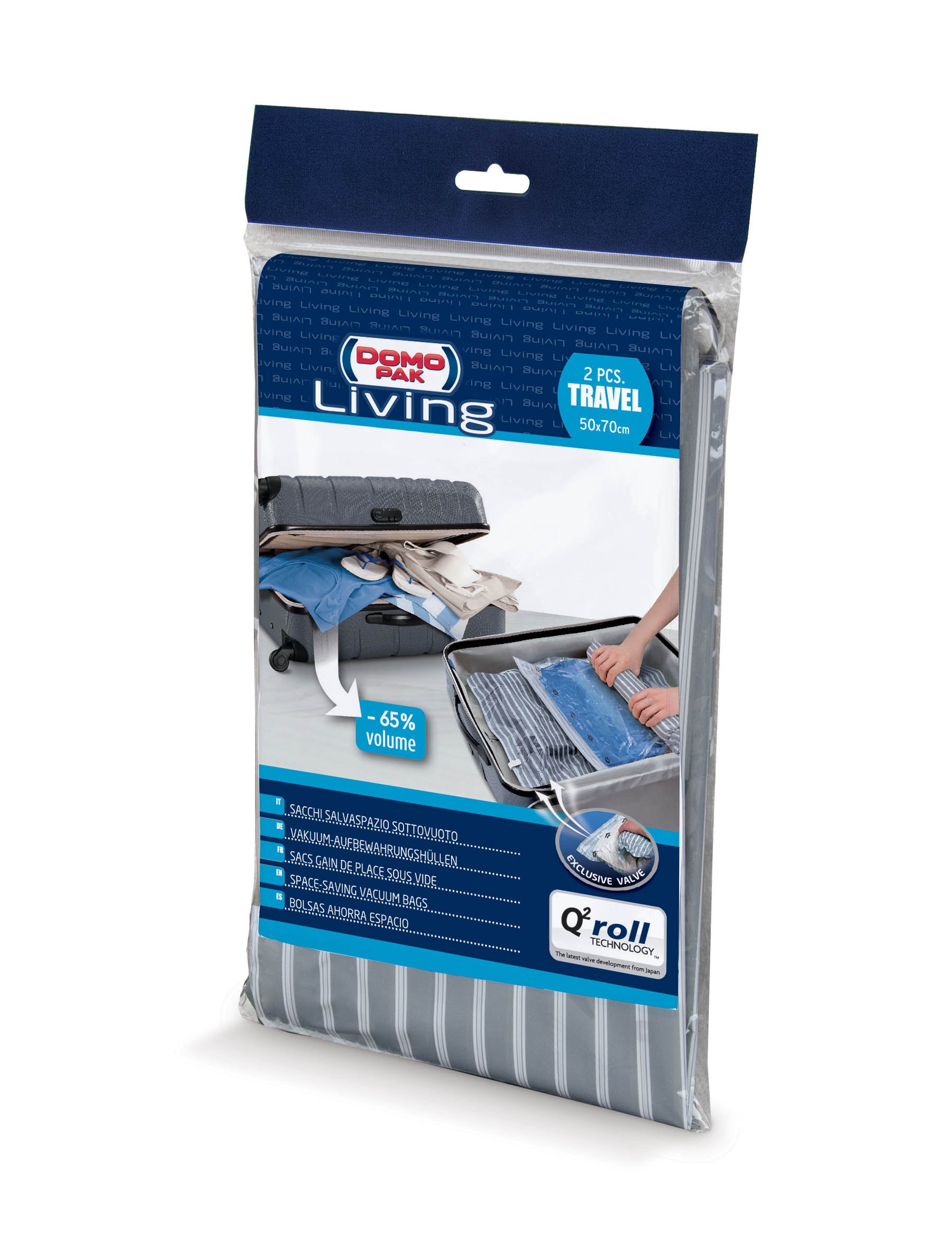 Domopak Vacuum Bag Travel, Transparent, 50 Litre