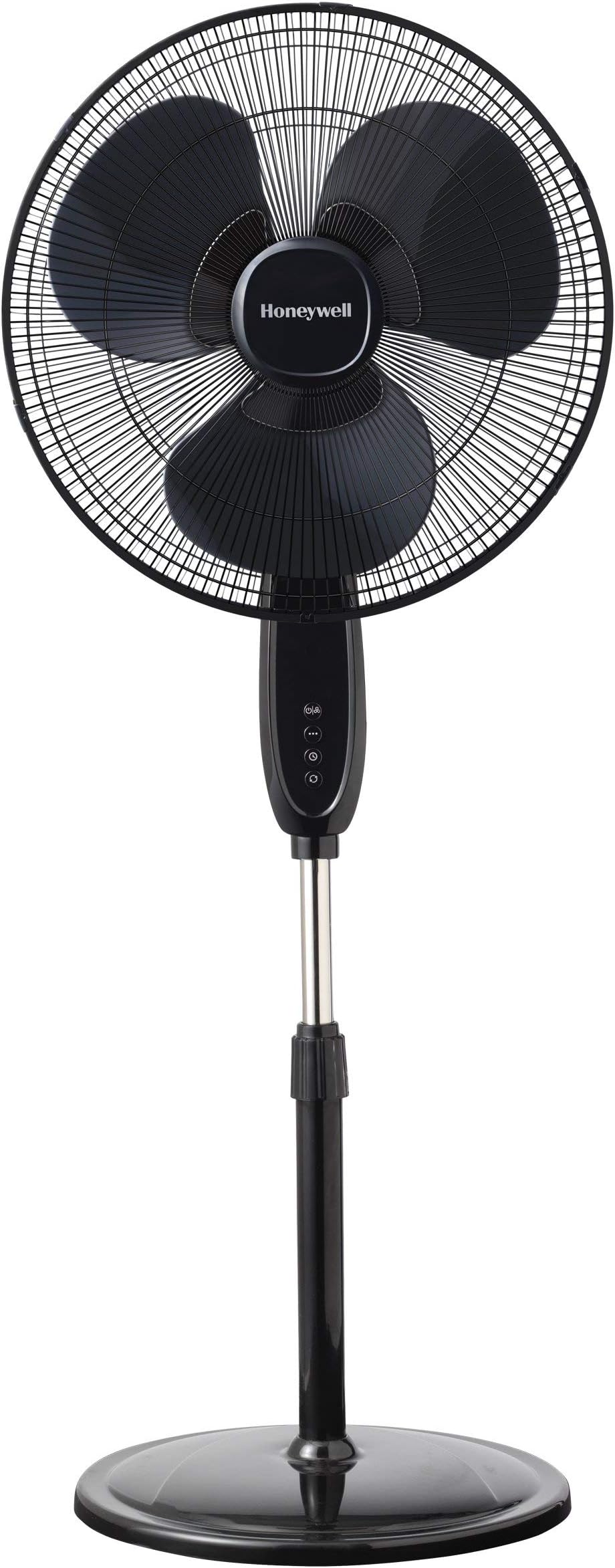 Honeywell Double Blade 16 Pedestal Fan Black With Remote Control, Oscillation, Auto-Off & 3 Power Settings (Renewed)