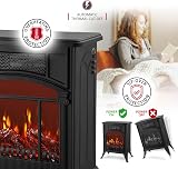 NETTA Electric Fireplace Stove Heater 1900W Real Flame Log Effect Freestanding view 5