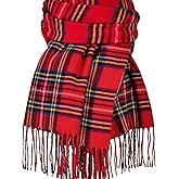 Pleneal Winter Scarf for Women, Scottish Checked Scarf Cashmere Feel Christmas Long Oversized Fashion Scarfs