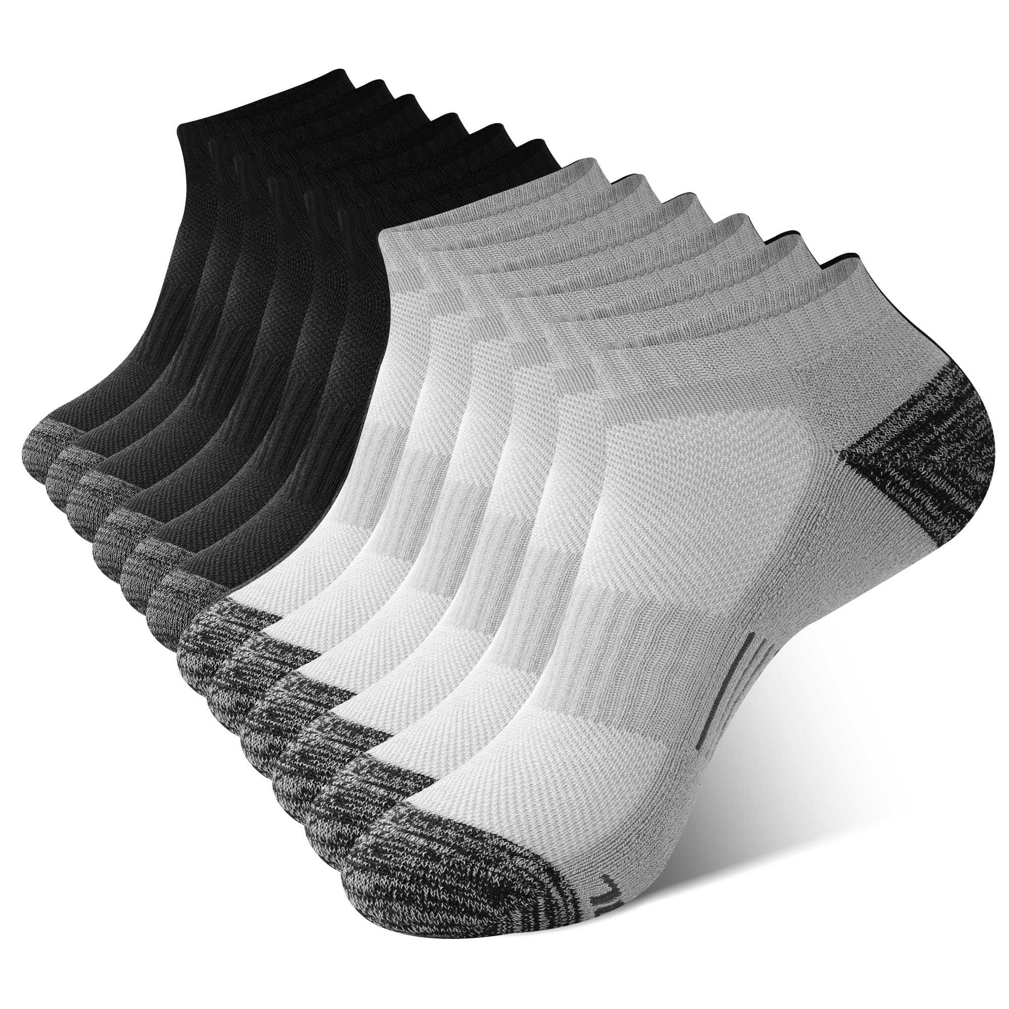 Photo 1 of **ANKLE SOCKS**BAMBOO COOL Men's Ankle Socks Athletic Low Cut Cushioned Moisture Wicking, Running Socks Arch Support Breathable, 6 Pack Socks Multicolor