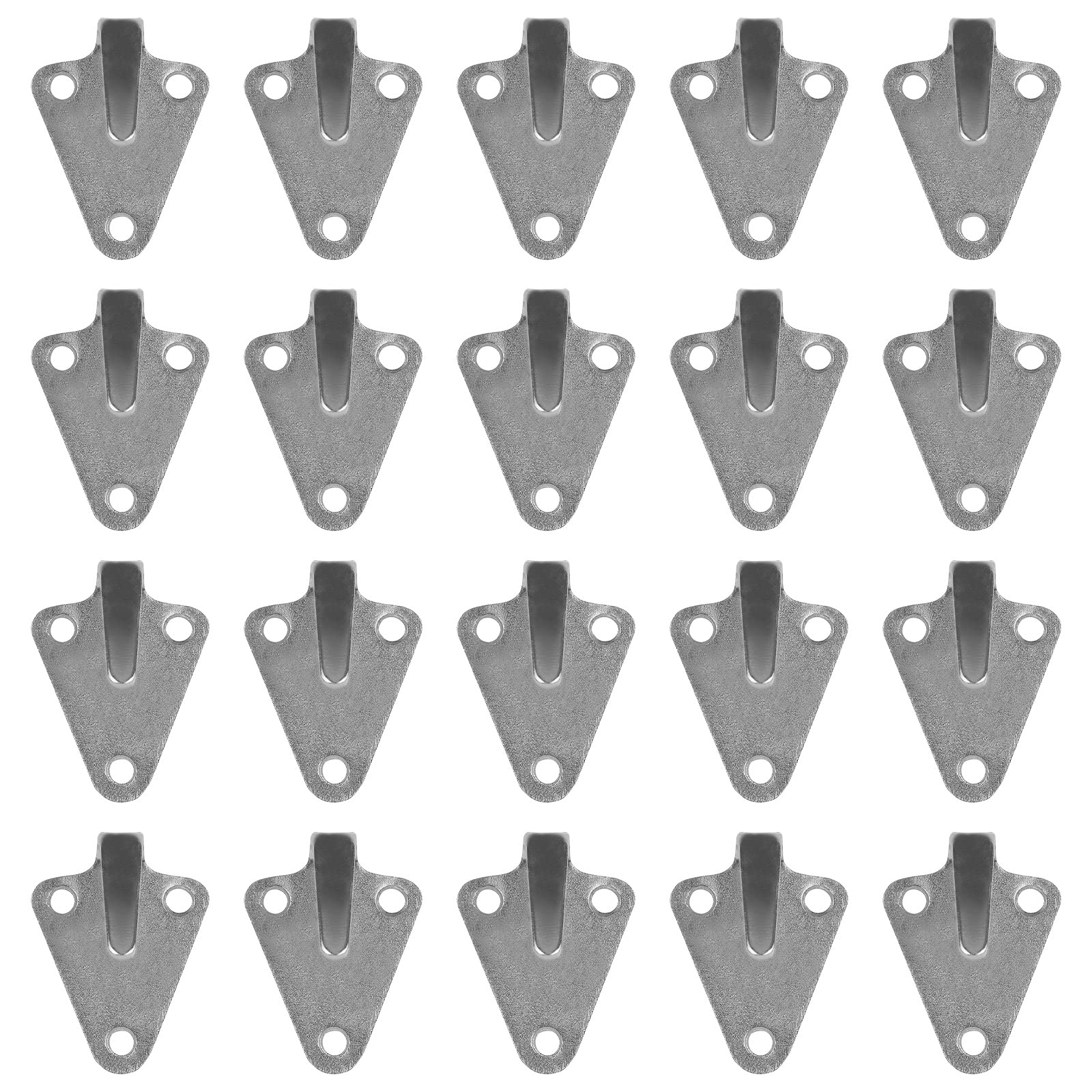 Amfrpar 20-Piece 3-Hole Trailer Net Hooks - Silver, Universal Fit, Small, Not Water Resistant, Compatible with Car, Boat, Metal Hooks