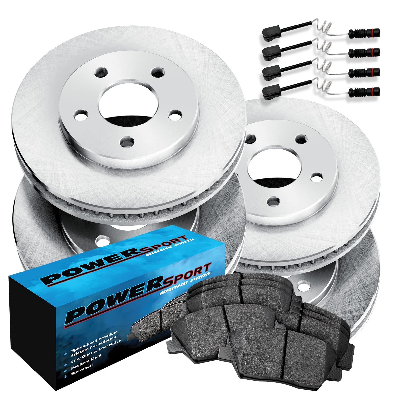 Photo 1 of Power Sport Front Rear Brakes and Rotors Kit |Front Rear Brake Pads| Brake Rotors and Pads| Ceramic Brake Pads and Rotors |fits 2006-2011 Mercedes-Benz CLS500, CLS550, E550