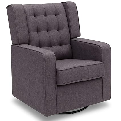 Delta Children Milan Upholstered Glider Swivel Rocker Chair Sweet Grey