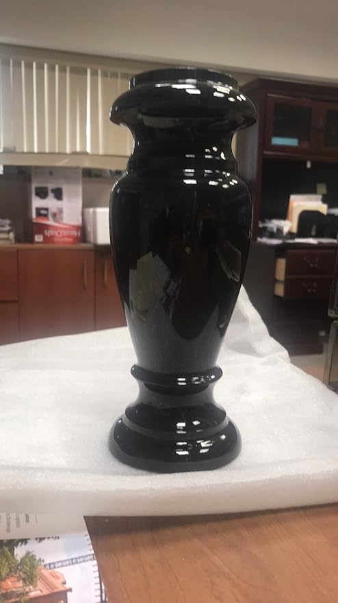 12x6 A Black Galaxy Granite Monument Vase Cemetery Tombstone