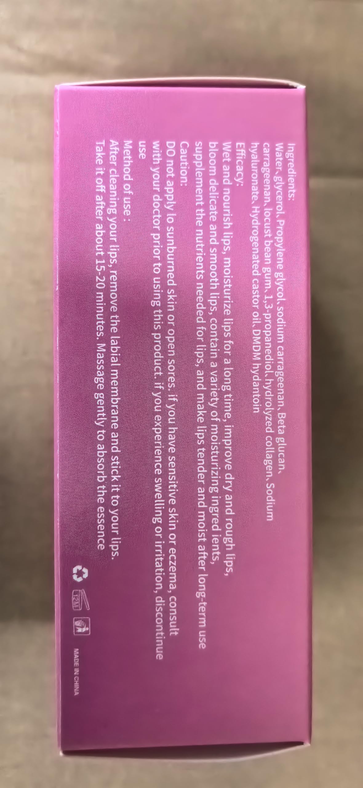 20Pcs Moisturizing/Plumping Lip Mask, Restores Moisture Mask for Dry Lips and Lines Overnight Care, Gel Treatment Masks ​ (Pink)