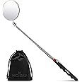 NoCry Heavy Duty Telescoping Inspection Mirror — 3.23 Inch Round Mirror on a Stick; 2-IN-1 Storage Pouch; Extendable Mirror up to 30in; Non-Slip Handle; 360° Inspection Mirror Telescoping Swivel Head