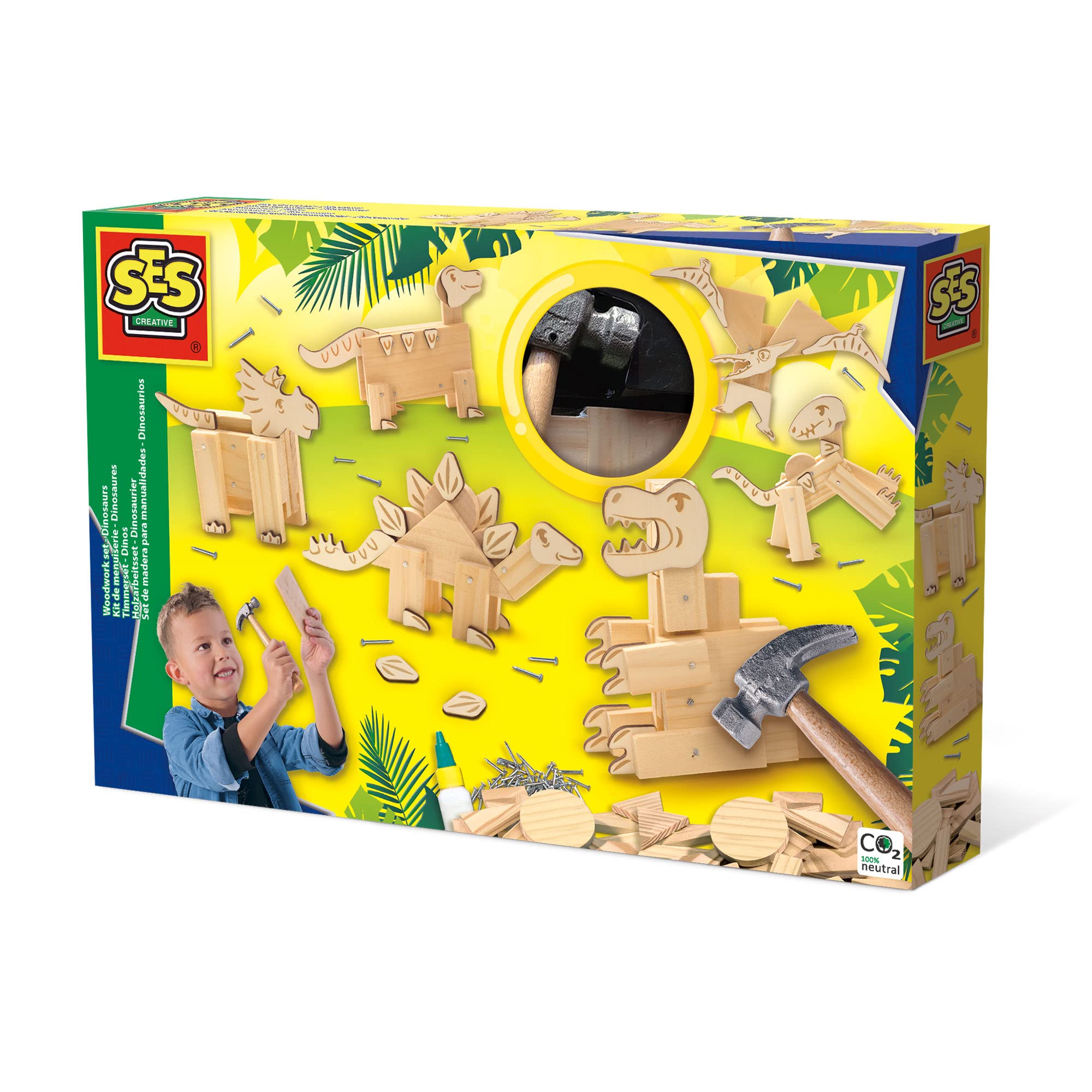 SES Creative 00942 Woodwork set-Dinosaurs