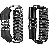 ROCKBROS Motorcycle Helmet Lock, Bike Helmet Lock, 4 Digit Little Cable Lock, Retractable Luggage Lock, Stroller Lock, 0.18*5