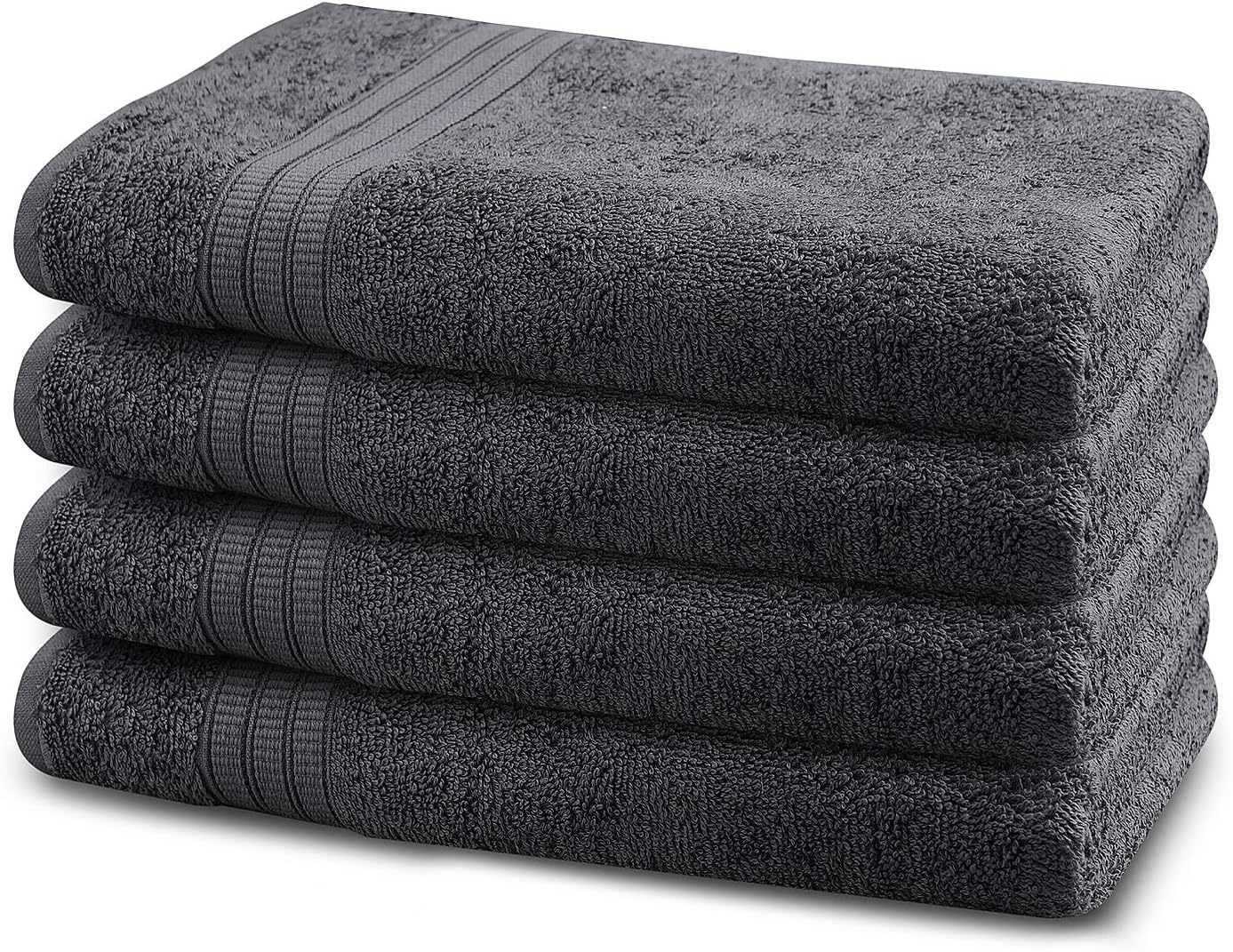 100% Cotton Bath Towels Set Pk 4-Ultra Soft Large Bath Towel-100% Cotton Gray Towel Set-Highly Absorbent Daily Usage Bath Towel-Ideal for Pool Home Gym Spa Hotel-Bath Towel Set 27 x 54: Kitchen & Dining