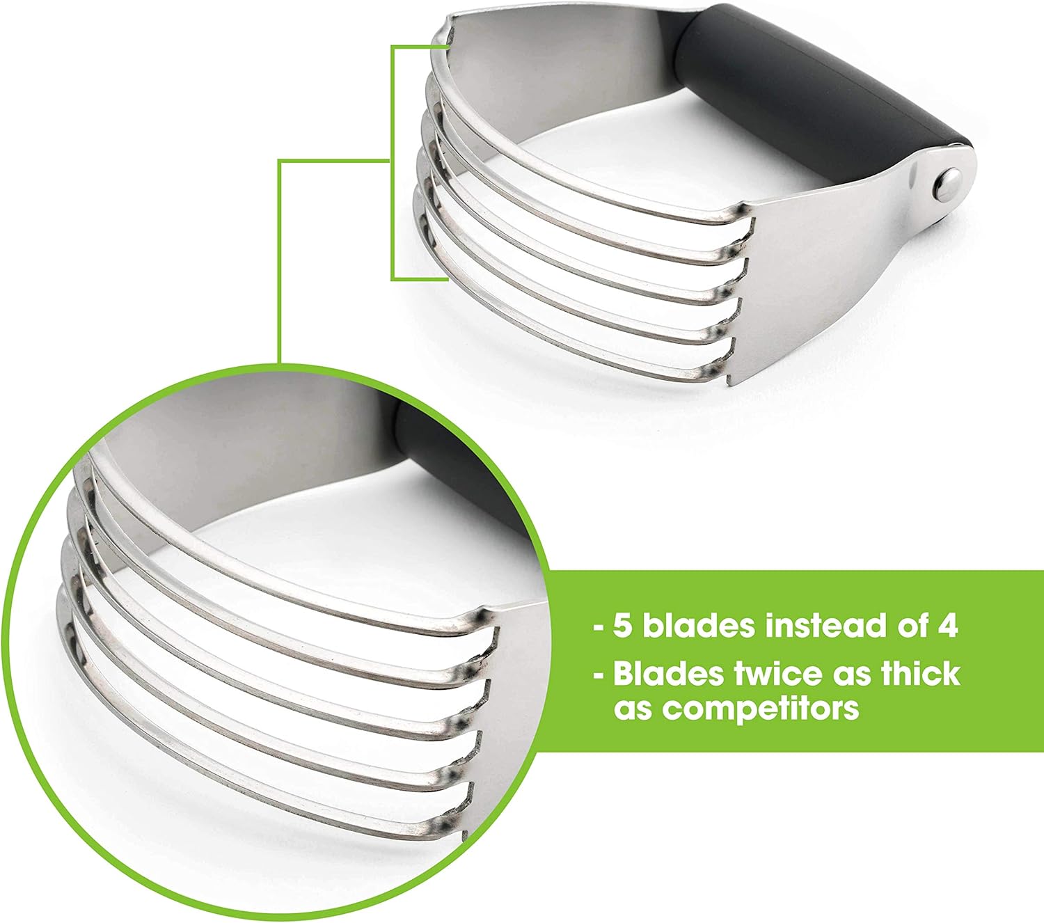 Spring Chef Dough Blender, Top Professional Pastry Cutter with Heavy Duty Stainless Steel Blades, Medium Size: Kitchen & Dining