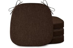 MineCozy Kitchen Chair Cushions Set of 4 Anti Slip Dining Chair Cushions with Ties 16"X16"X2" Durable D-Shape Kitchen Seat Pa