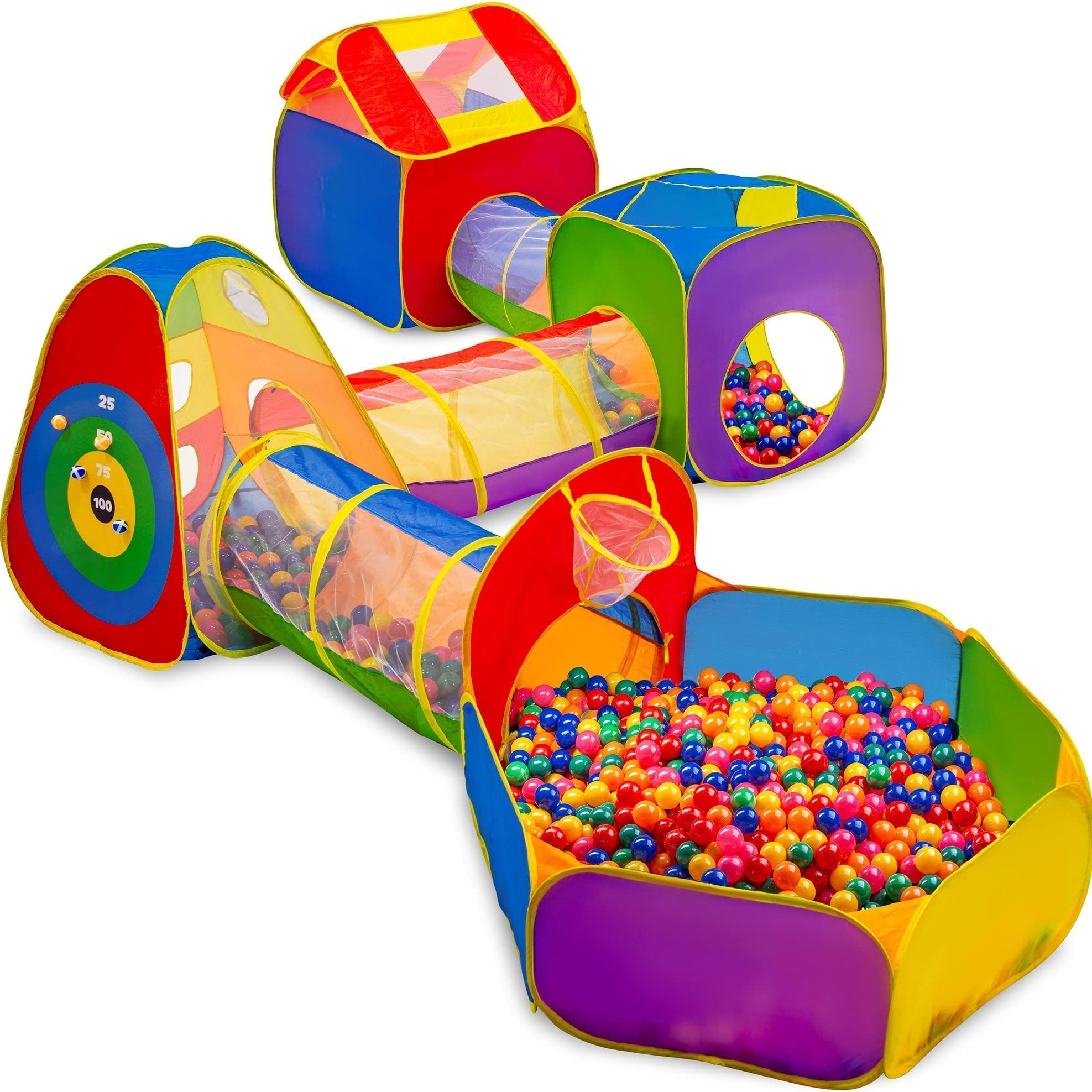 7 Piece Kids Ball Pit Play for Kids - with 4 Dart Balls | Ball Pits for Toddlers | Baby Cave for Toddlers | Toddler Cave