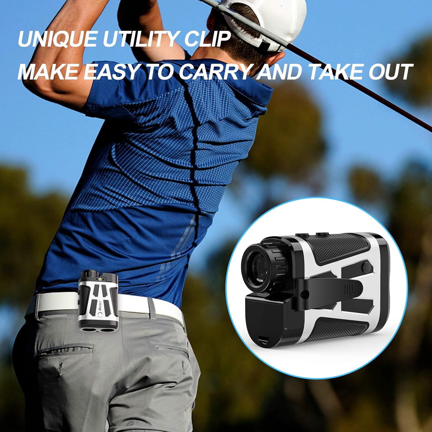 Golf Rangefinder, Bozily Portable Range Finder with Slope, 6X Magnification Clear View 1500 Yards Laser Range Finder Golfing, Red/Black LCD Display Golf Rangefinders with Flag-Lock Tech Vibration : Sports & Outdoors