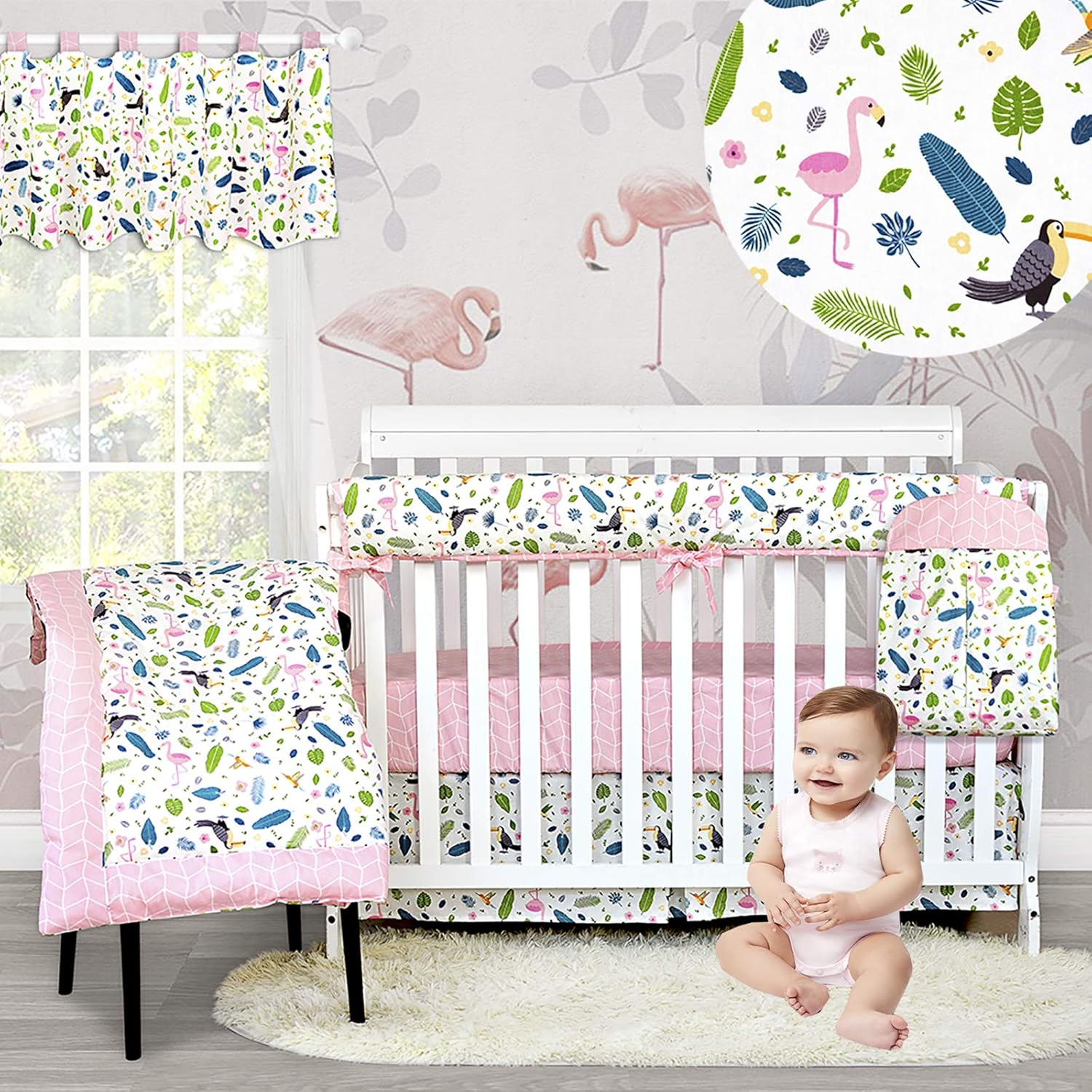 flamingo nursery bedding