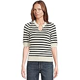 Michael Stars Womens Rosanna Striped Puff Sleeve Sweater