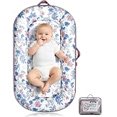 BUTOA Baby Lounger, Portable Infant Support Cushion for Newborn 0-24 Months | Soft Breathable Cotton, Tummy Time Play Mat, Double-sided Use, Washable Cover, Perfect Newborn Essentials Baby Shower Gifts