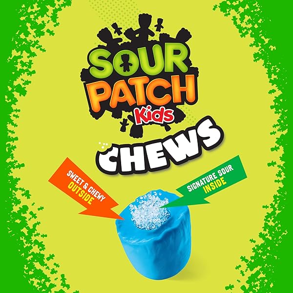 SOUR PATCH KIDS CHEWS SOFT & CHEWY CANDY, SHARE SIZE, 8.12 OZ