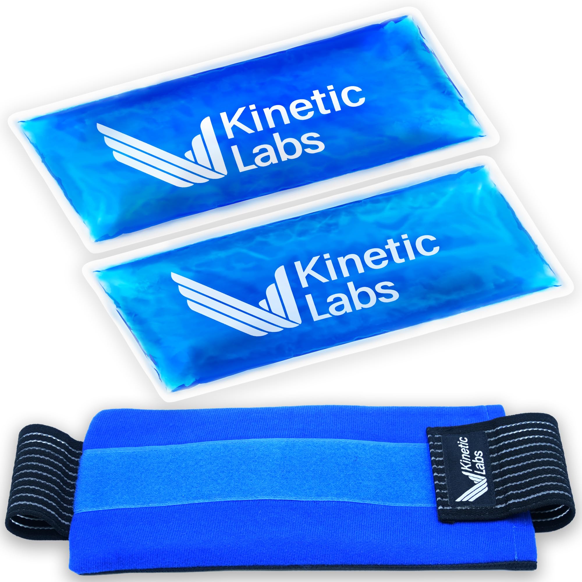 Reusable Ice Pack Wrap by Kinetic Labs - Gel Ice Pack Wrap - Ice Packs for Injuries Reusable (Large with Extra Gel Pack)