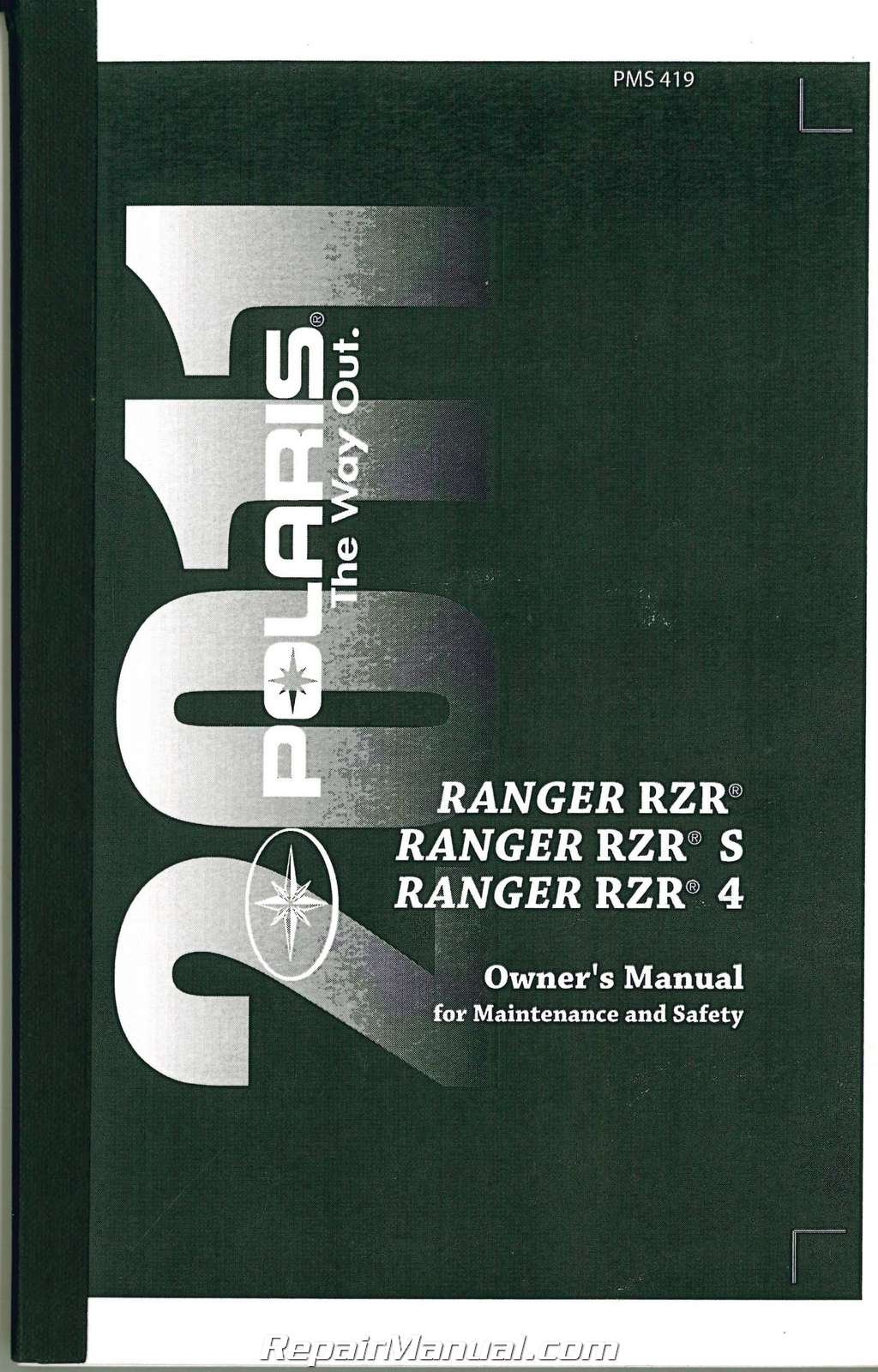 9922973 2011 Polaris Ranger RZR Side by Side Owners Manual Paperback – 2004