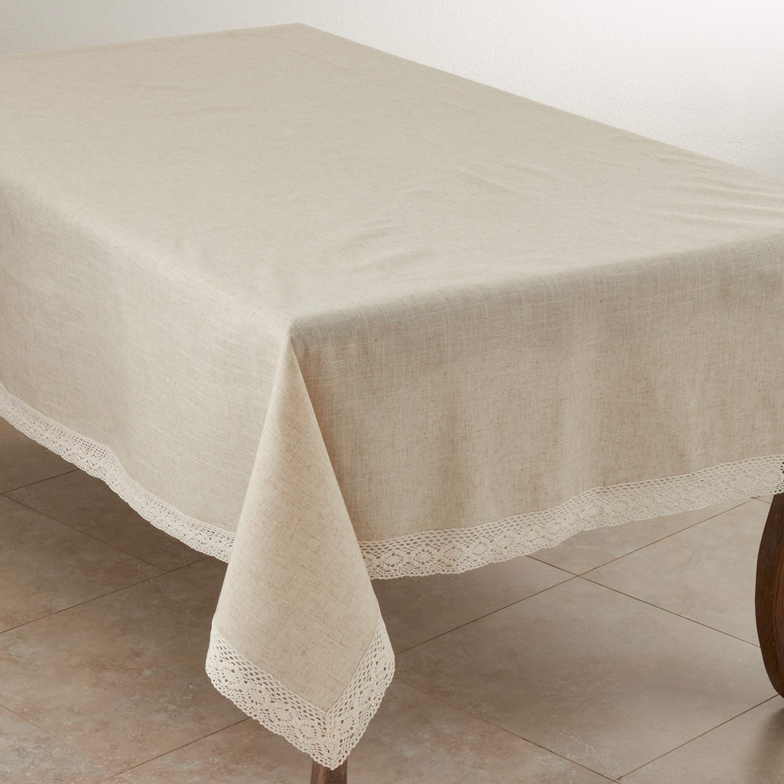 SARO LIFESTYLE 931 Tablecloth Natural 70" X 120" Oblong, Sold Per 1 PC