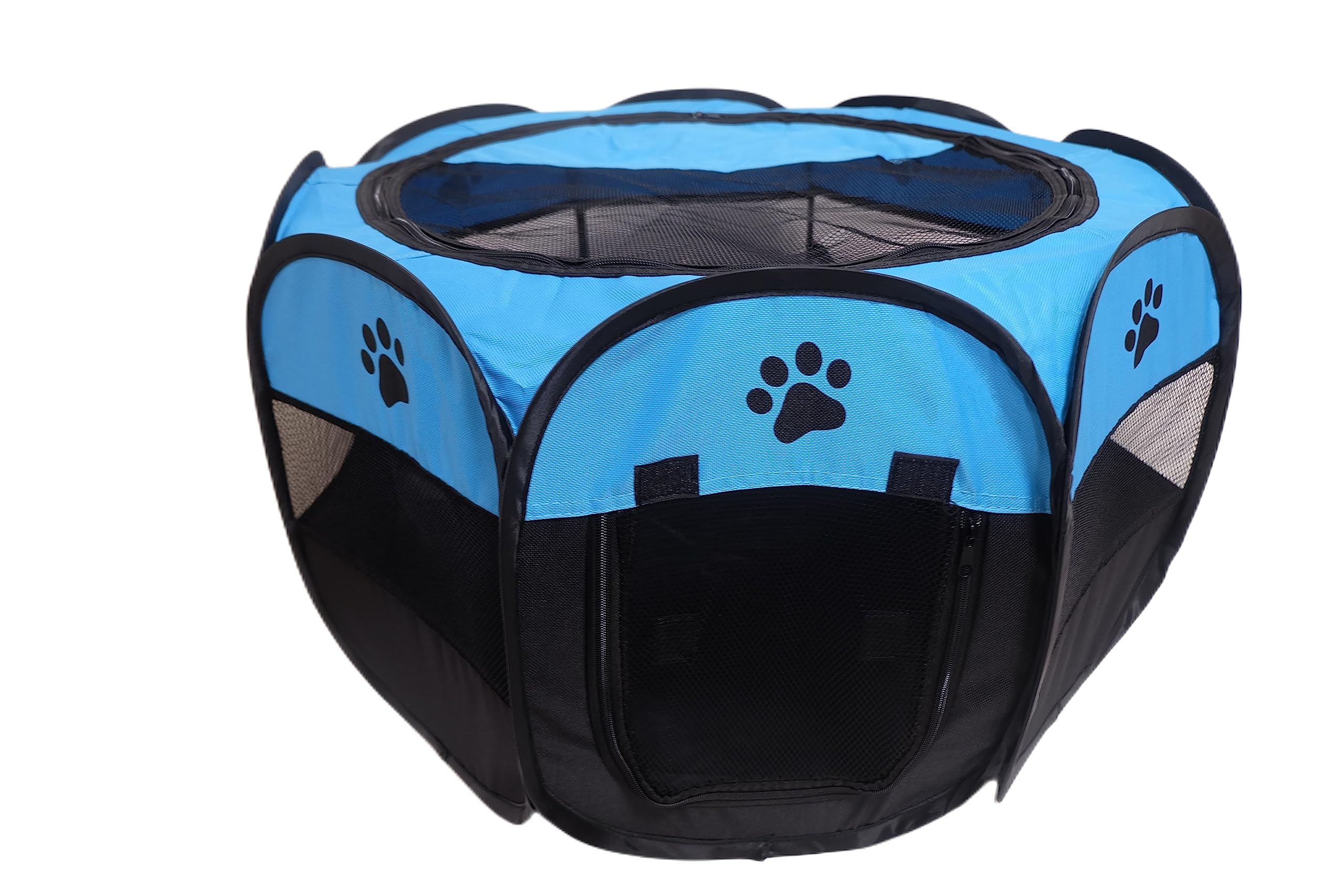 Portable Pet Playpen,Foldable Dog Playpen for Dogs and Cats,Rabbits,Pet Exercise Pet Tents Indoor Outdoor Use (S(28.7" x 28.7" x 16"), Blue)