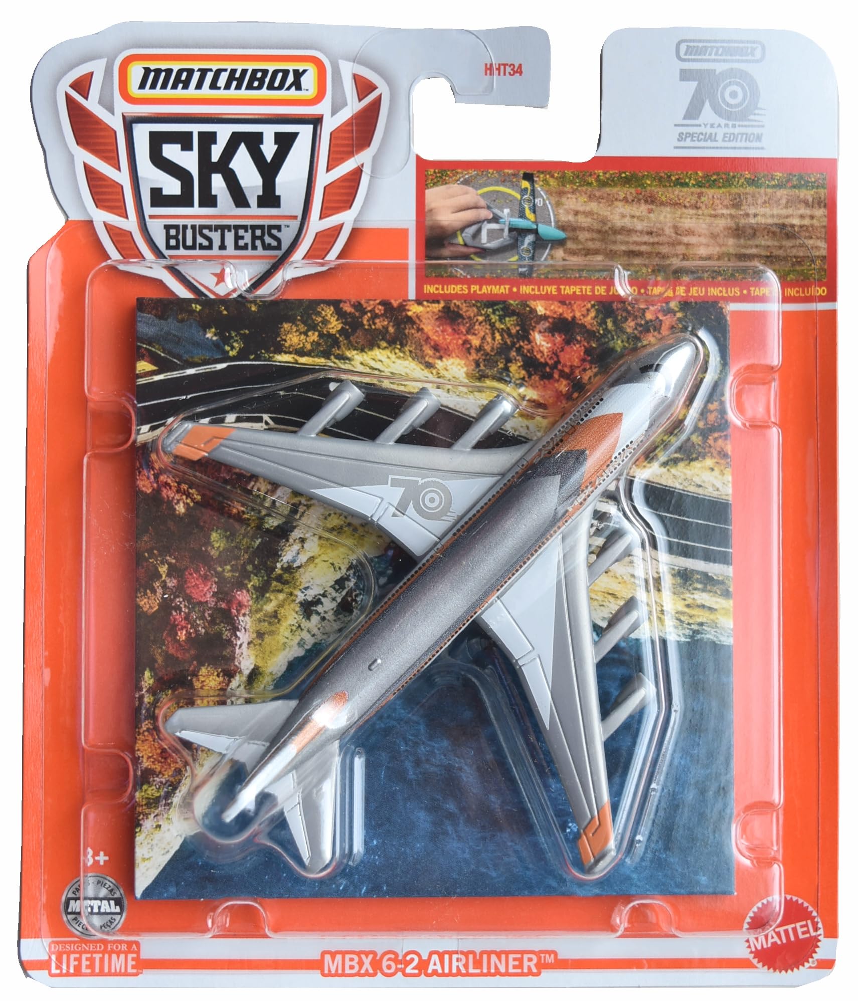 Matchbox Sky Busters MBX 6-2 Airliner, Includes playmat