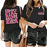 Lubpow Mama Shirts for Women in My Girl Mom Era Shirt Funny Letter Printed Graphic Tees Casual Tops
