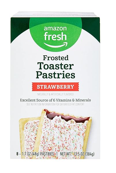 AMAZON FRESH, FROSTED STRAWBERRY TOASTER PASTRIES, 8 COUNT
