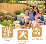 Abaseen Natural Bamboo Garden Fence Covering 2m x 4m Slat Screening view 7