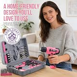 Hi-Spec 8V Cordless Drill Set Pink – Ladies Tool Kit with Starter Bits 10Nm view 7