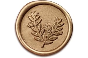 PALPROT 50 Pcs Gold Wax Seal Stickers, Gold Adhesive Envelope Sealing Stickers Decoration for Christmas Gift, Wedding Invitaion, Birthday Party (Eucalyptus Style)